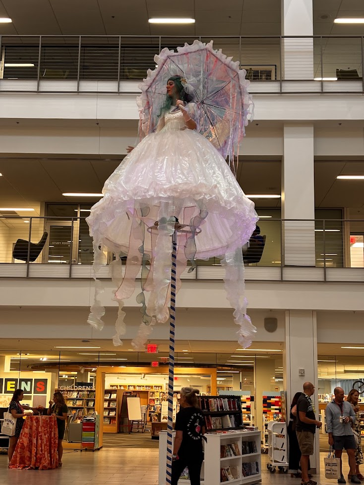 Stilt performer at the book festival